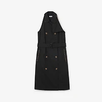 Cotton Blend Trench Dress in Black - Women | Burberry® Official