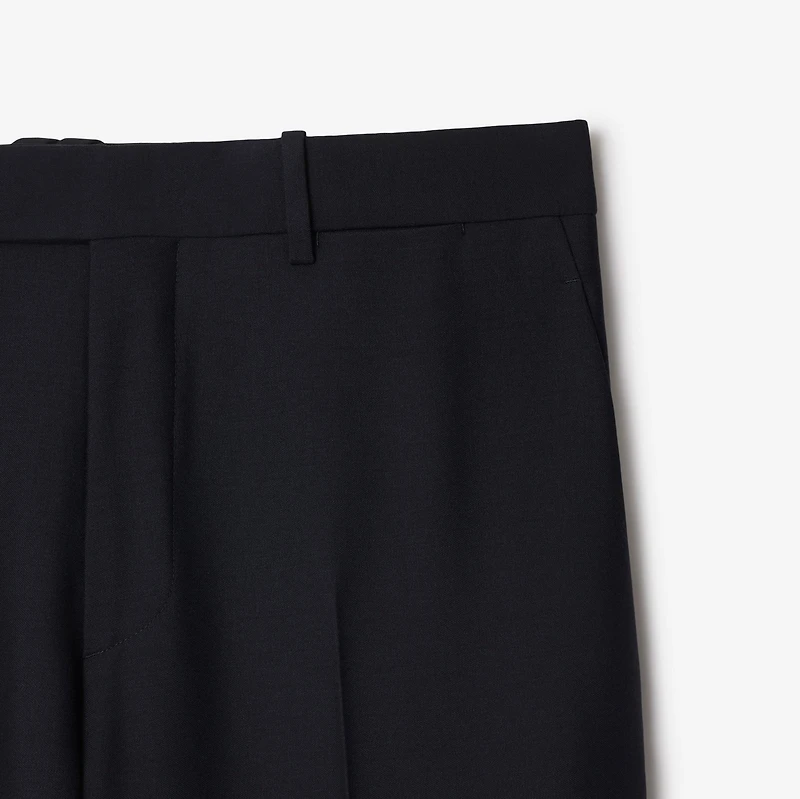 Wool Tailored Trousers in Navy - Men | Burberry® Official