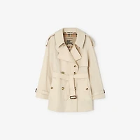 Short Tropical Gabardine Fitzrovia Trench Coat in Stone beige - Women | Burberry® Official