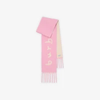Reversible Logo Alpaca Wool Blend Scarf in Sugar pink | Burberry® Official