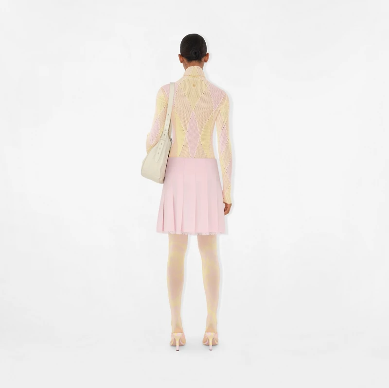 Argyle Cotton Silk Sweater in Cameo - Women | Burberry® Official