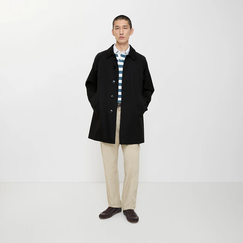 Short Camden Heritage Car Coat in Black - Men, Cotton Gabardine | Burberry® Official