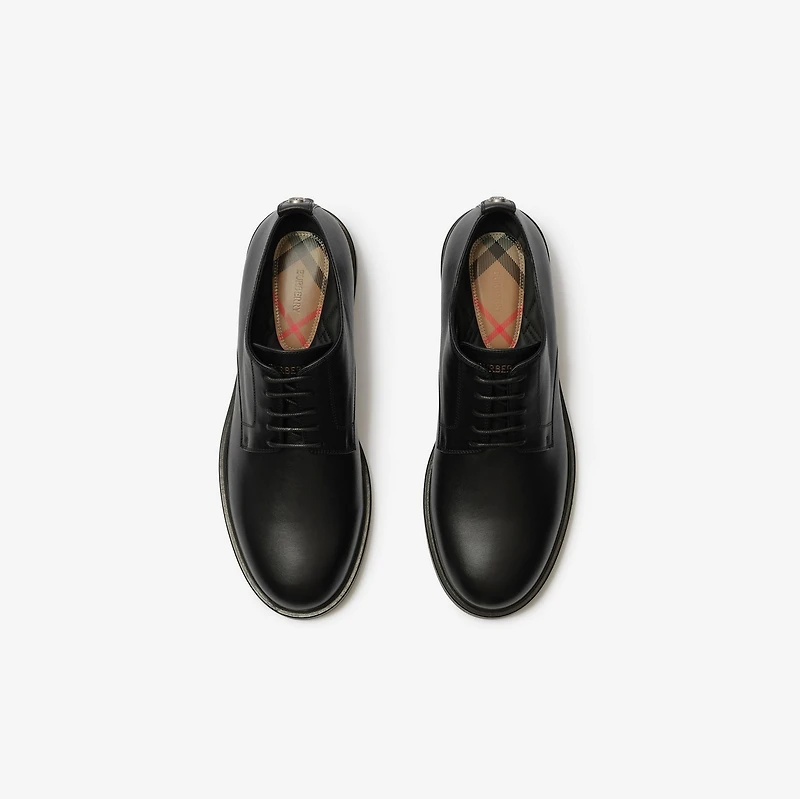 Leather Pembroke Derby Shoes in Black - Men | Burberry® Official