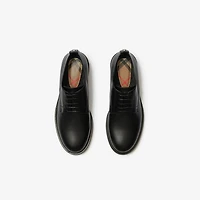 Leather Pembroke Derby Shoes in Black - Men | Burberry® Official