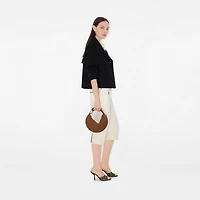Cropped Gabardine Trench Jacket in Black - Women, Cotton | Burberry® Official