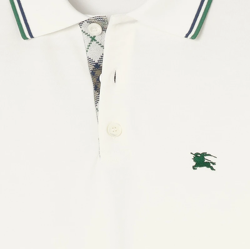Cotton Blend Tennis Polo Shirt in Chalk white - Men | Burberry® Official