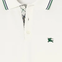 Cotton Blend Tennis Polo Shirt in Chalk white - Men | Burberry® Official
