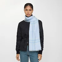 Wide Check Wool Scarf in Cirrus blue | Burberry® Official