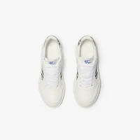 Leather and Check Terrace Sneakers​ in Optic white/seafoam green - Women | Burberry® Official
