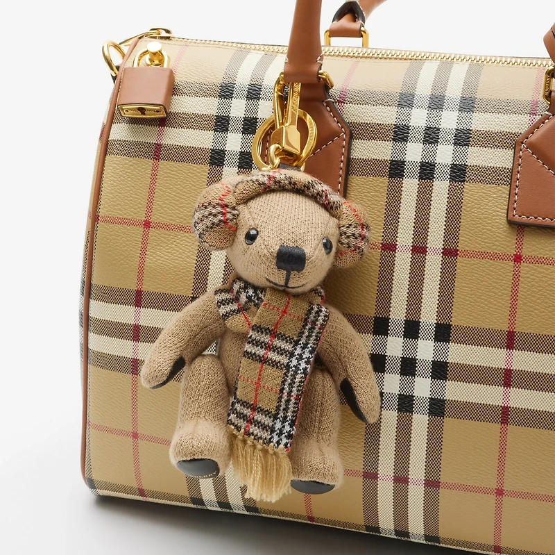 Medium Check Bowling Bag in Archive beige/briar brown - Women | Burberry® Official