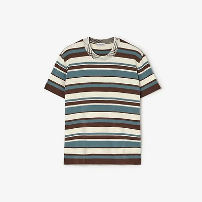 Striped Wool Blend T-shirt in Blue - Men | Burberry® Official