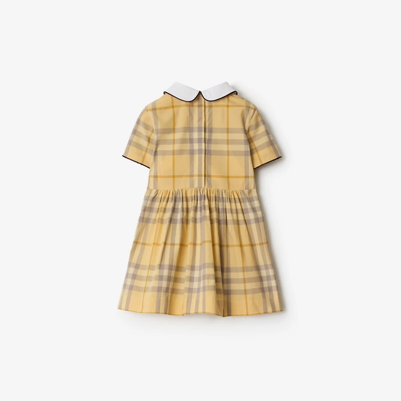 Check Cotton Dress in Drum | Burberry® Official