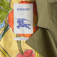 Highgrove Gabardine Trench Jacket in Wreath - Women, Cotton | Burberry® Official