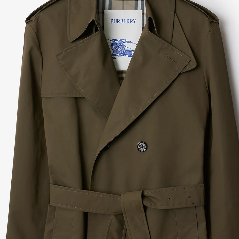 Long Cotton Nylon Trench Coat in Carob - Men | Burberry® Official