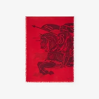 Wide EKD Wool Scarf in Oxblood | Burberry® Official