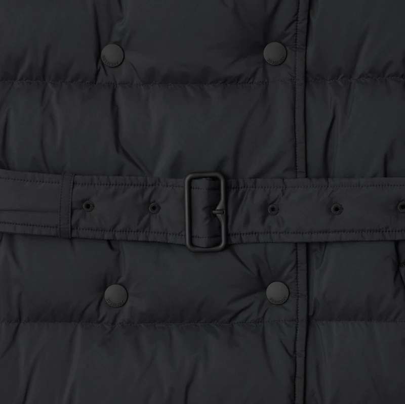 Mid-length Nylon Hooded Puffer Coat in Black - Women | Burberry® Official