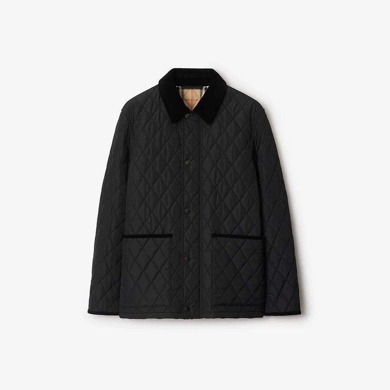 Quilted Nylon Barn Jacket in Black - Men | Burberry® Official