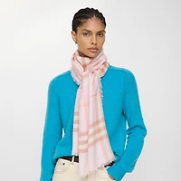 Wide Check Wool Scarf in Quartz pink | Burberry® Official
