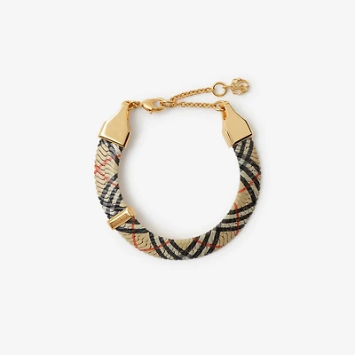 Check Print Bracelet in Gold/sand - Women | Burberry® Official