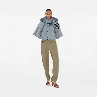 Bleached Cotton Hooded Capelet in Gale - Women | Burberry® Official