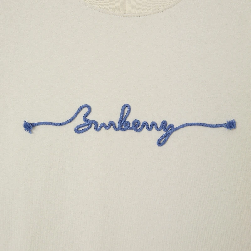 Knot Logo Cotton T-shirt in Sail - Men | Burberry® Official