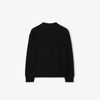 Check Label Wool Cardigan in Black | Burberry® Official