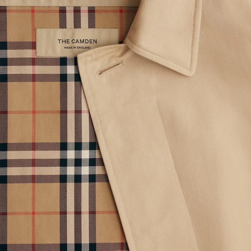 Long Camden Heritage Car Coat in Honey - Men, Cotton Gabardine | Burberry® Official