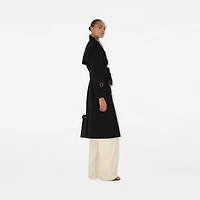 Long Check Collar Castleford Trench Coat in Black - Women, Cotton | Burberry® Official