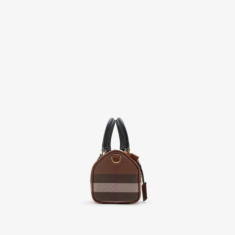 Mini Check Bowling Bag in Dark birch brown - Women | Burberry® Official