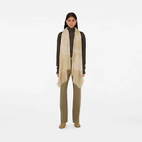 Wide EKD Wool Scarf in Sand | Burberry® Official