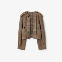 Detachable Scarf Wool Blend Jacket in Biscuit/biscuit - Women | Burberry® Official