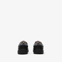 Leather Set Sneakers​ in Black/wave blue - Men | Burberry® Official