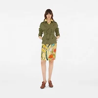 Highgrove Gabardine Trench Jacket in Wreath - Women, Cotton | Burberry® Official