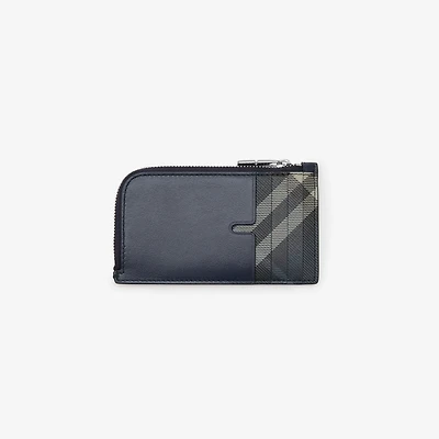 Pop Check Zip Card Case​ in Midnight blue - Men | Burberry® Official