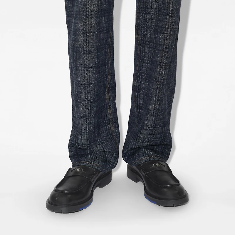 Leather Rogue Loafers in Black - Men | Burberry® Official