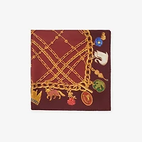 Check Charm Silk Scarf in Auburn brown | Burberry® Official