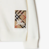Check Label Wool Cardigan in Ivory | Burberry® Official