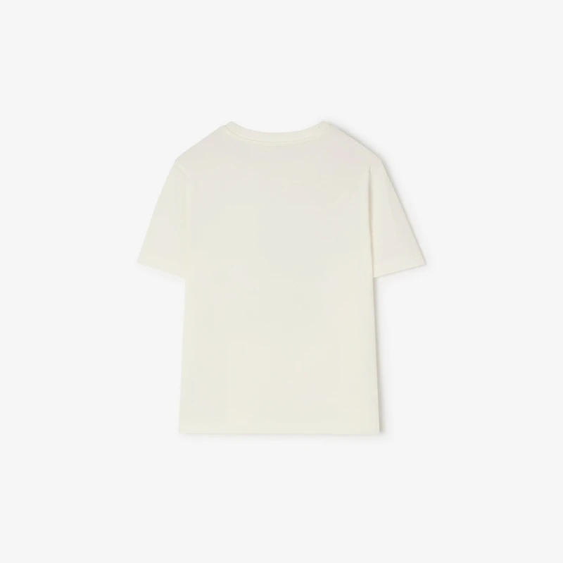 Tennis Bear Cotton T-shirt in Chalk white | Burberry® Official