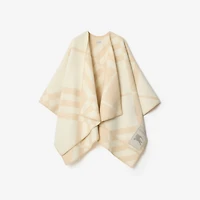 Check Wool Cashmere Cape in Calico beige | Burberry® Official