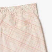Check Cotton Pyjama Shorts in Dusky rose - Women | Burberry® Official