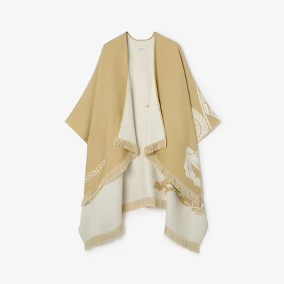 EKD Wool Silk Cashmere Cape in Sand beige | Burberry® Official