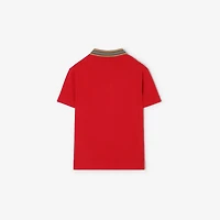 EKD Cotton Piqué Polo Shirt in Pillar red | Burberry® Official