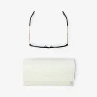 Check Engraved Square Sunglasses​ in Black - Women | Burberry® Official