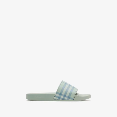 Check Slides in Seafoam green - Women | Burberry® Official