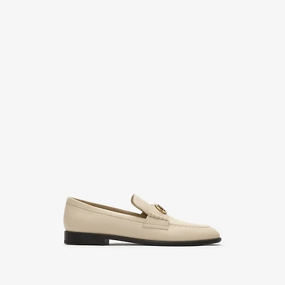 Leather Opal Loafers in Soap beige - Women | Burberry® Official