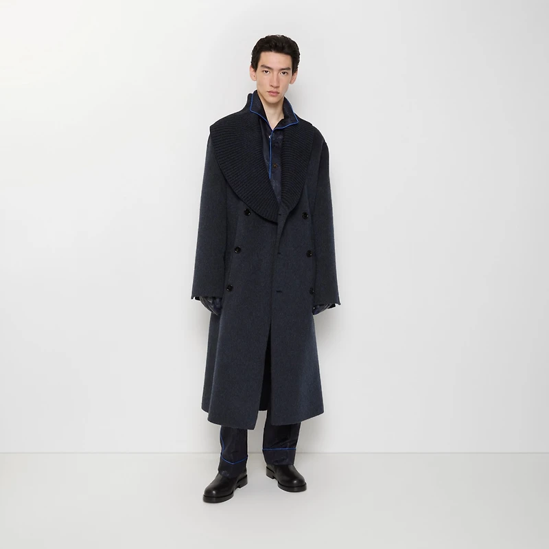 Wool Mohair Blend Coat in Night melange - Men | Burberry® Official