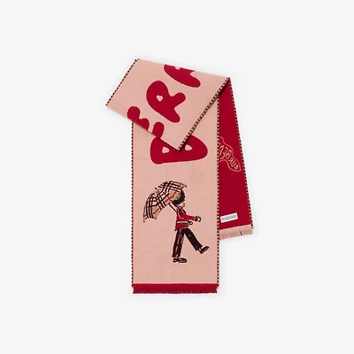 Logo London Guard Wool Scarf in Slipper - Children | Burberry® Official