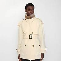 Short Lightweight Cotton Fitzrovia Trench Coat in Ceramic white - Women | Burberry® Official