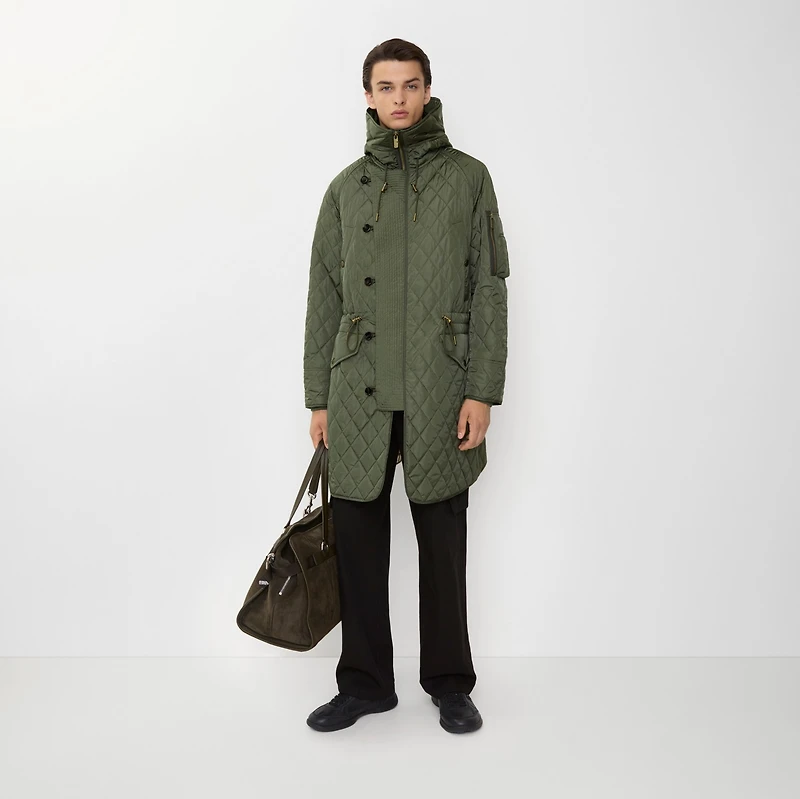 Reissued Quilted Nylon Parka in Khaki green - Men | Burberry® Official