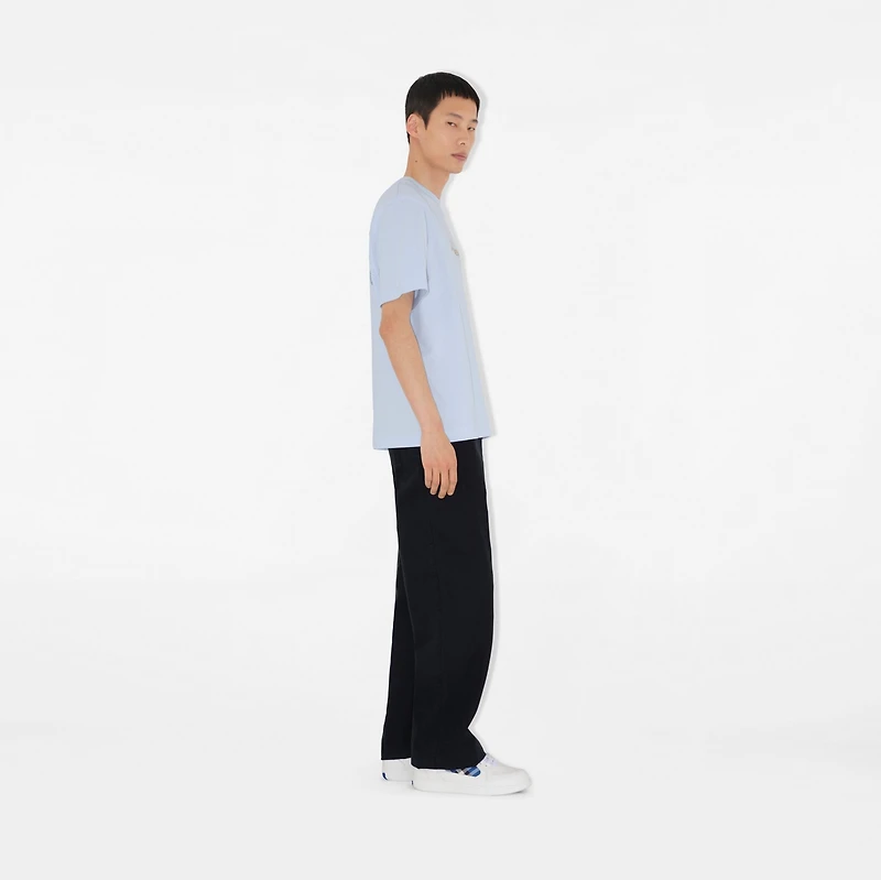 Check EKD Cotton T-shirt in Arctic blue - Men | Burberry® Official